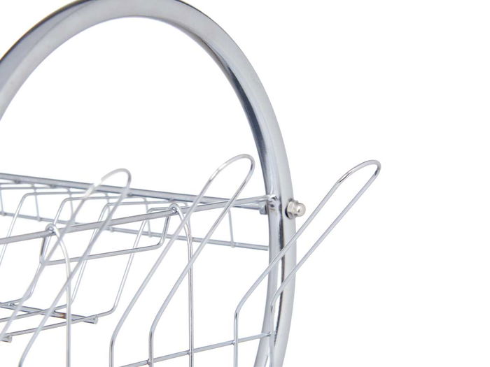 Kinvara Escurreplatos de 2 Pisos Cromado Blanco Metal y Plástico 40x26.5x11.5 cm (Set de 6)