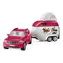 Schleich Horse Club 42535 Gran Viaje Ecuestre con Coche y Remolque