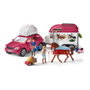Schleich Horse Club 42535 Gran viaje ecuestre por automóvil y remolque Playset de juguete