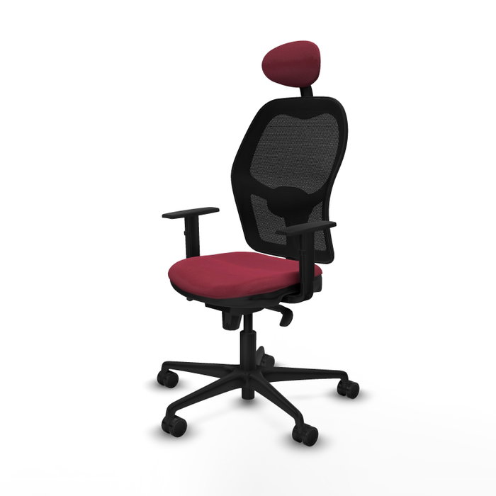 PIQUERAS Y CRESPO Silla de oficina Jorquera con mecanismo Sincro, Granate y Negro PIQUERAS Y CRESPO Silla de oficina Jorquera con mecanismo Sincro, Granate y Negro