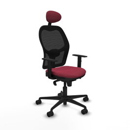 PIQUERAS Y CRESPO Silla de oficina Jorquera con mecanismo Sincro, Granate y Negro