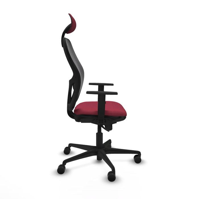 PIQUERAS Y CRESPO Silla de oficina Jorquera con mecanismo Sincro, Granate y Negro PIQUERAS Y CRESPO Silla de oficina Jorquera con mecanismo Sincro, Granate y Negro