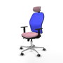 PIQUERAS Y CRESPO Silla de oficina Jorquera con mecanismo Sincro/Traslack, Rosa y Azul