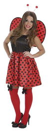 Creaciones Llopis Disfraz Adulto Mariquita Graciosa Talla L - Incluye Vestido, Alas y Antenas