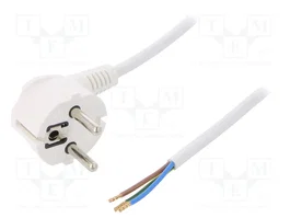 PLASTROL Cable de Alimentación H03VV-F, OMY 3x1mm2 Blanco 3m