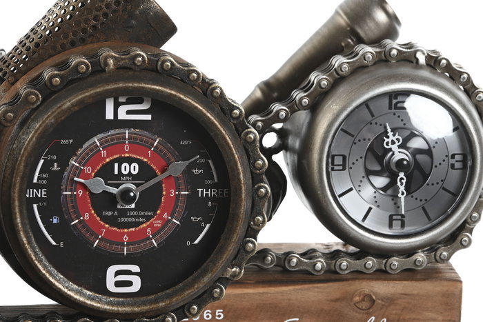 DKD Home Decor Reloj de Sobremesa Metal Surtido de 2 Unidades