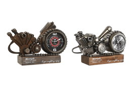 DKD Home Decor Reloj de Sobremesa Metal Surtido de 2 Unidades