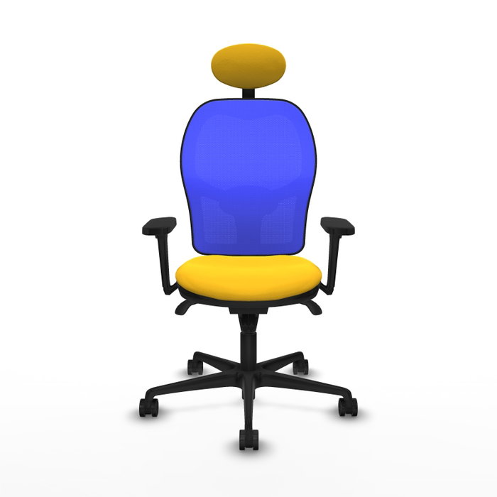 PIQUERAS Y CRESPO Silla de oficina Jorquera con mecanismo Sincro, Amarillo y Azul PIQUERAS Y CRESPO Silla de oficina Jorquera con mecanismo Sincro, Amarillo y Azul