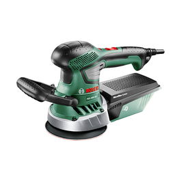 Bosch PEX 400 AE Lijadora Excéntrica/Orbital Profesional, 370W, 4000-26000 OPM, Ø 125mm, Velcro, Incluye Papel de Lija y Maletín - Color Verde