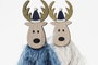 DKD Home Decor Figura Navidad Moderna Azul Blanco 4 x 20 x 8 cm (12 Unidades)