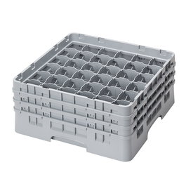 CAMBRO - 36S638-151 - Cesta de lavado 36 comp. 3 alturas - 7,2 cm Ø máx. - alt. máx. 17,6 cm - 50 x 50 x 22,5 cm - Gris claro