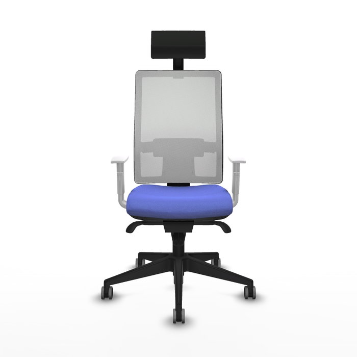 PIQUERAS Y CRESPO Silla de oficina Horna con mecanismo Sincro, Azul claro y Blanco