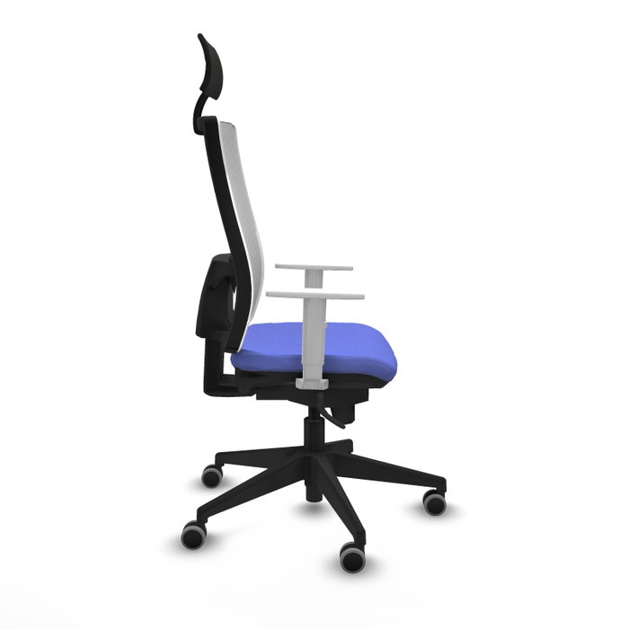 PIQUERAS Y CRESPO Silla de oficina Horna con mecanismo Sincro, Azul claro y Blanco