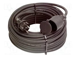 AS SCHWABE Prolongador de alimentación H07RN-F 3G2,5mm2 20m negro
