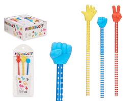 Pincello Set 3 Lapiceros con Goma Dedos Surtidos 11x26.5x1.5 cm (Set de 32)