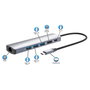 Manhattan Hub USB-C 6-in-1 4K HDMI 3x USB-A 5 Gb/s Power Delivery 100W Plata