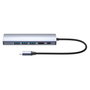 Manhattan Hub USB-C 6-in-1 4K HDMI 3x USB-A 5 Gb/s Power Delivery 100W Plata