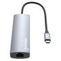 Manhattan Hub USB-C 6-in-1 4K HDMI 3x USB-A 5 Gb/s Power Delivery 100W Plata