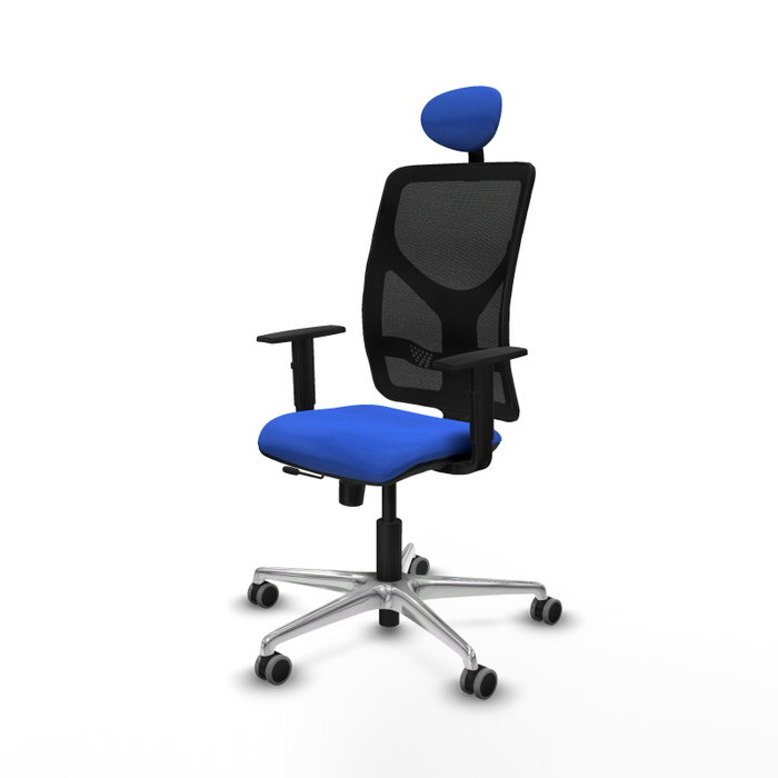 PIQUERAS Y CRESPO Silla de oficina Motilla con mecanismo Sincro/Traslack Azul y Negro