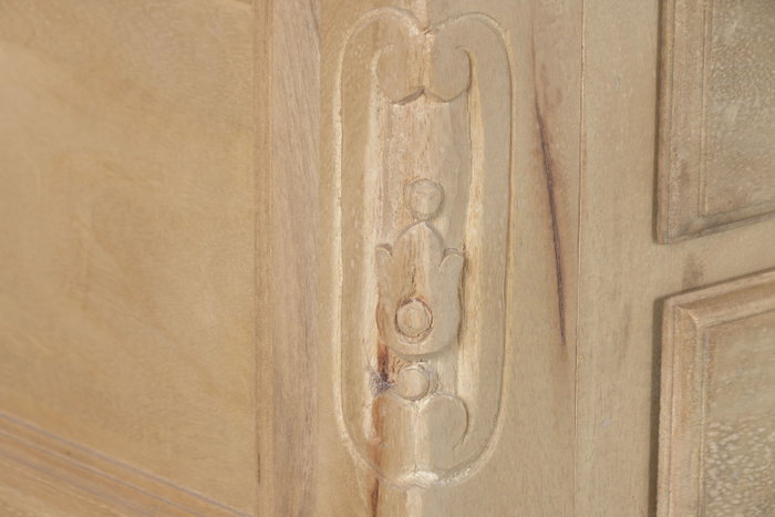DKD Home Decor Escritorio Toscana Natural Blanco 133 x 68 x 75 cm con 5 Cajones