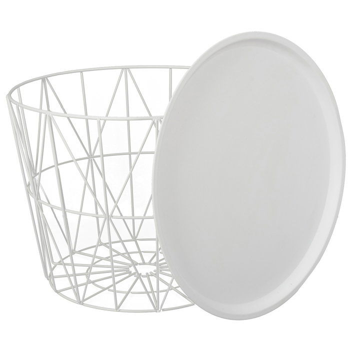 Home Deco Factory Mesa Auxiliar Metal Blanca D.52,5 cm H.40 cm Home Deco Factory Mesa Auxiliar Metal Blanca D.52,5 cm H.40 cm