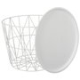 Home Deco Factory Mesa Auxiliar Metal Blanca D.52,5 cm H.40 cm