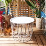 Home Deco Factory Mesa Auxiliar Metal Blanca D.52,5 cm H.40 cm