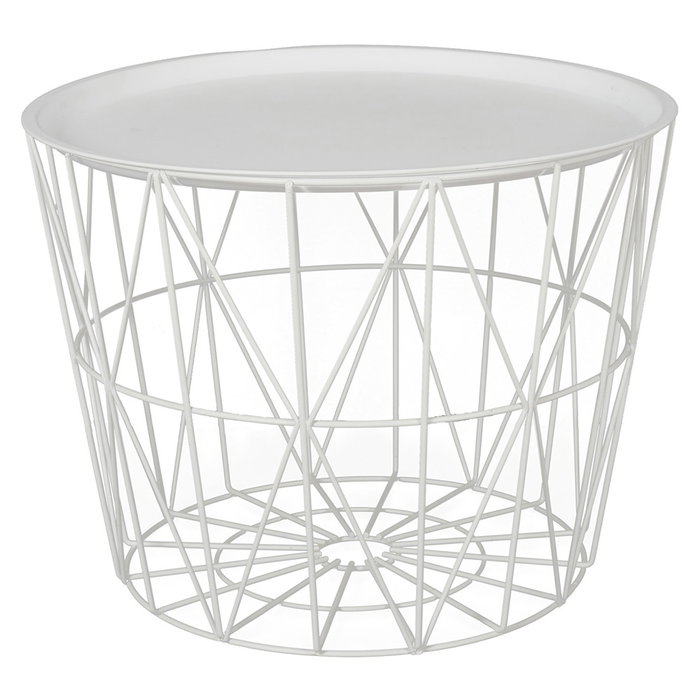 Home Deco Factory Mesa Auxiliar Metal Blanca D.52,5 cm H.40 cm Home Deco Factory Mesa Auxiliar Metal Blanca D.52,5 cm H.40 cm