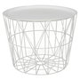 Home Deco Factory Mesa Auxiliar Metal Blanca D.52,5 cm H.40 cm