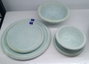 DKD Home Decor Bol de Gres Esmaltado Azul Celeste Jewel Green 25