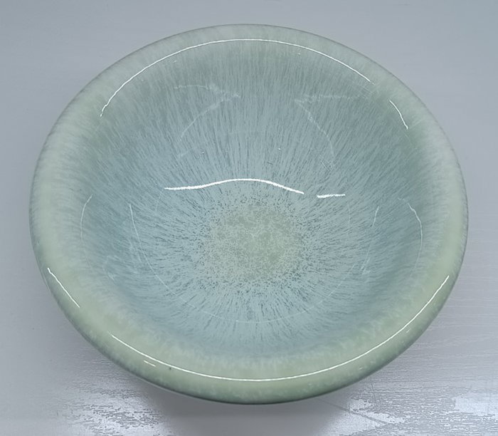 DKD Home Decor Bol de Gres Esmaltado Azul Celeste Jewel Green 25