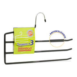 Hidalgo Percha 3 Pisos Antideslizante para Pantalones, Colgador Vertical Múltiple, Color Azul
