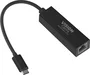 Vision TC-USBCETH/BL Adaptador Ethernet USB-C a Gigabit RJ45, 10/100/1000 Mbps con Auto-Sensado y Auto-MDIX, Color Negro