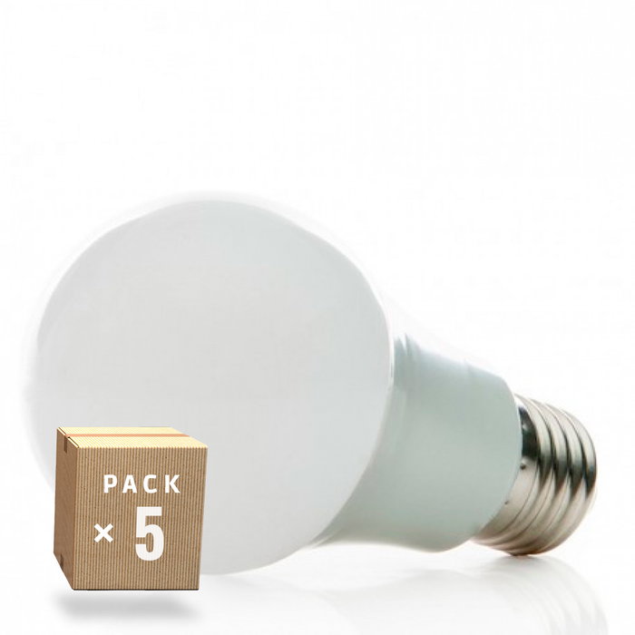 Pack 5 Bombillas LED E27 7W 630Lm 6000K Blanco Frío