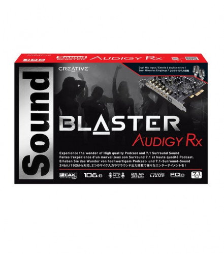 TARJETA DE SONIDO PCIE CREATIVE SOUND BLASTER AUDIGY RX - PROCESADOR E-MU - SNR 106DB - 600OHMIOS - ENTRADA MIC. DUAL - SALIDA 7.1 - WAVE STUDIO TARJETA DE SONIDO PCIE CREATIVE SOUND BLASTER AUDIGY RX - PROCESADOR E-MU - SNR 106DB - 600OHMIOS - ENTRADA MIC. DUAL - SALIDA 7.1 - WAVE STUDIO