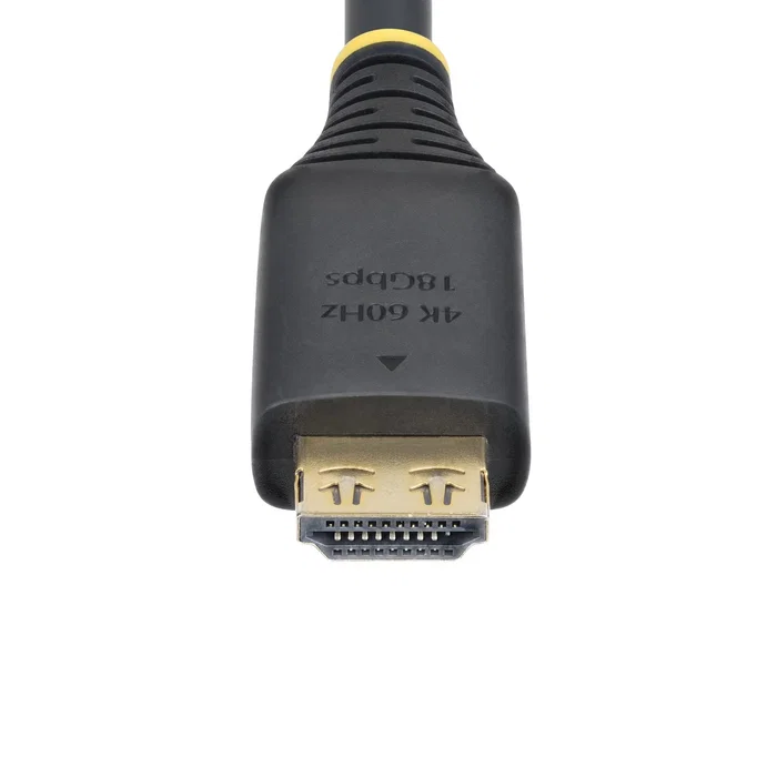 StarTech HDMI2-CABLE-GRIP-5M Cable HDMI 2.0 de Alta Velocidad - 5m - Negro - 4K a 60Hz HDR10 ARC HDCP 2.2 18Gbps con Conectores Chapados en Oro y Sujeción