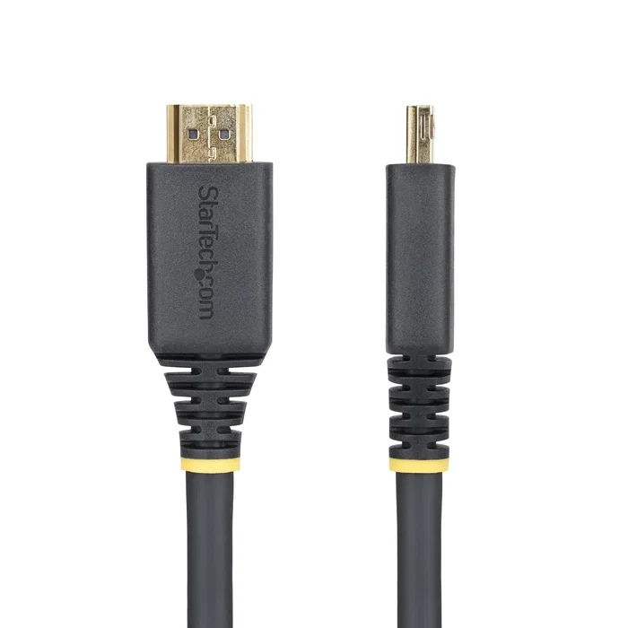 StarTech HDMI2-CABLE-GRIP-5M Cable HDMI 2.0 de Alta Velocidad - 5m - Negro - 4K a 60Hz HDR10 ARC HDCP 2.2 18Gbps con Conectores Chapados en Oro y Sujeción