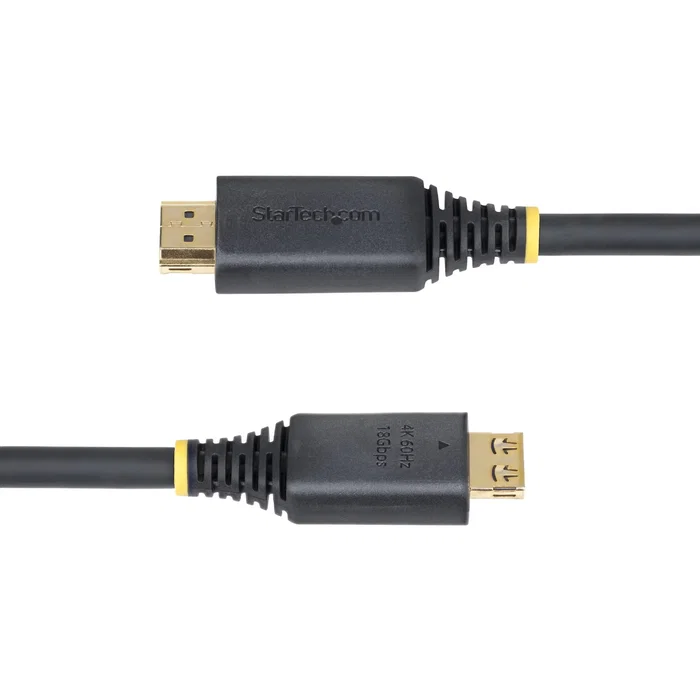 StarTech HDMI2-CABLE-GRIP-5M Cable HDMI 2.0 de Alta Velocidad - 5m - Negro - 4K a 60Hz HDR10 ARC HDCP 2.2 18Gbps con Conectores Chapados en Oro y Sujeción