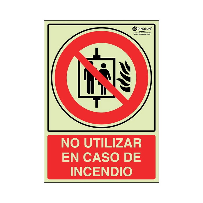 Duver Señal 7025 Plástico 297x210 mm No Utilizar en Caso de Incendio Ascensor