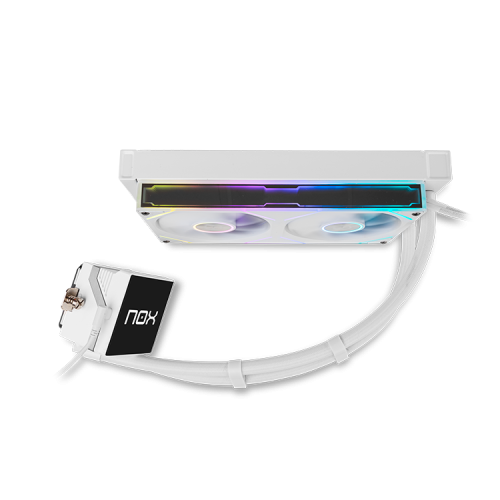 NOX Hummer M-240 LCD Kit RL Magnético ARGB Blanco Refrigeración Líquida AIO 240 mm con Pantalla LCD Personalizable de 3.4 pulgadas, PWM, Intel/AMD, Blanco