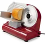 Domo DO522S Rebanadora eléctrica 200W, Hoja de Acero Inoxidable 22 cm, Ajuste Grosor 0-15mm, para Pan Queso Carne, Roja