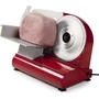 Domo DO522S Rebanadora eléctrica 200W, Hoja de Acero Inoxidable 22 cm, Ajuste Grosor 0-15mm, para Pan Queso Carne, Roja
