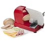 Domo DO522S Rebanadora eléctrica 200W, Hoja de Acero Inoxidable 22 cm, Ajuste Grosor 0-15mm, para Pan Queso Carne, Roja
