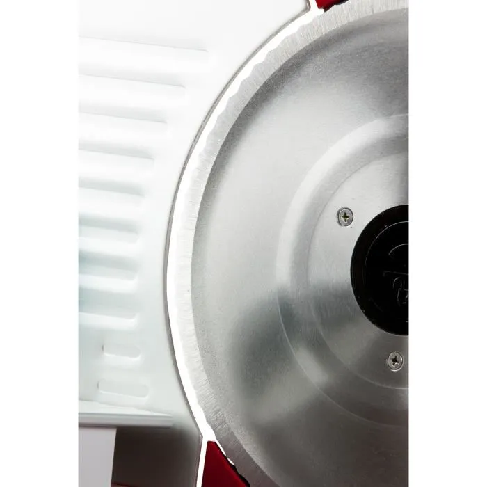 Domo DO522S Rebanadora eléctrica 200W, Hoja de Acero Inoxidable 22 cm, Ajuste Grosor 0-15mm, para Pan Queso Carne, Roja