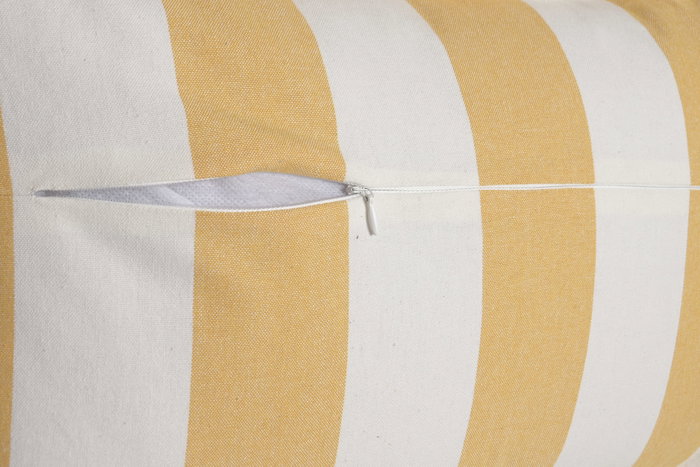 DKD Home Decor Cojín Algodón Reciclado Volantes Rayas Amarillo 50x30 cm DKD Home Decor Cojín Algodón Reciclado Volantes Rayas Amarillo 50x30 cm