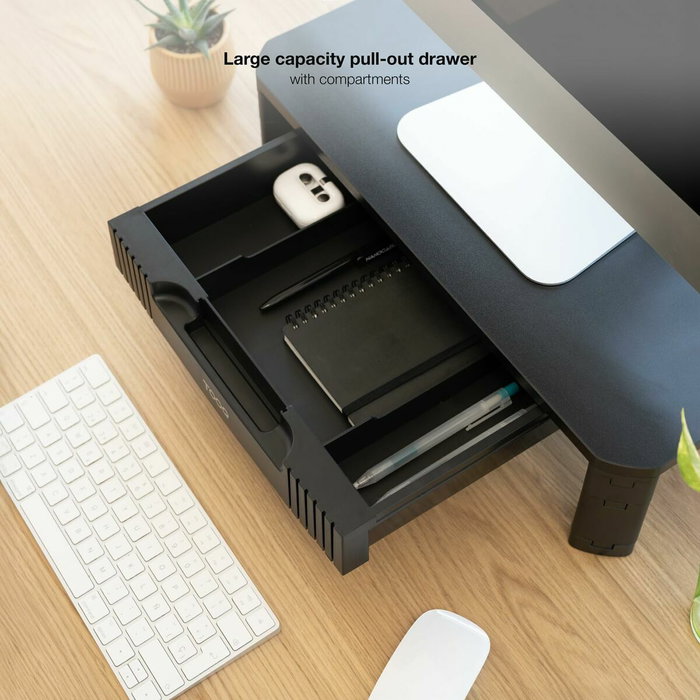 Tooq Soporte Elevador Multiusos TQMMPD02 con Cajón Negro Tooq Soporte Elevador Multiusos TQMMPD02 con Cajón Negro