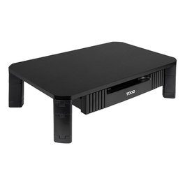 TooQ Soporte Multiusos TQMMPD02 para Monitor/Portátil Elevador Regulable Negro Hasta 20kg