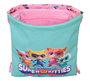 Bolsa Mochila con Cuerdas SuperKitties Rosa Turquesa 26 x 34 x 1 cm