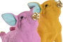 DKD Home Decor Figura de Cerdo en Resina Acabado Dorado (Surtido de 2 unidades)