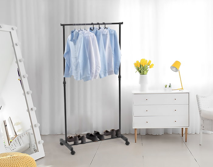 Confortime Perchero de Acero al Carbono, Dimensiones 80 x 43 x 90-160 cm, Ancho 13.3 cm, Alto 5.3 cm, Largo 76.5 cm, Peso 6.84 kg (6 Unidades)